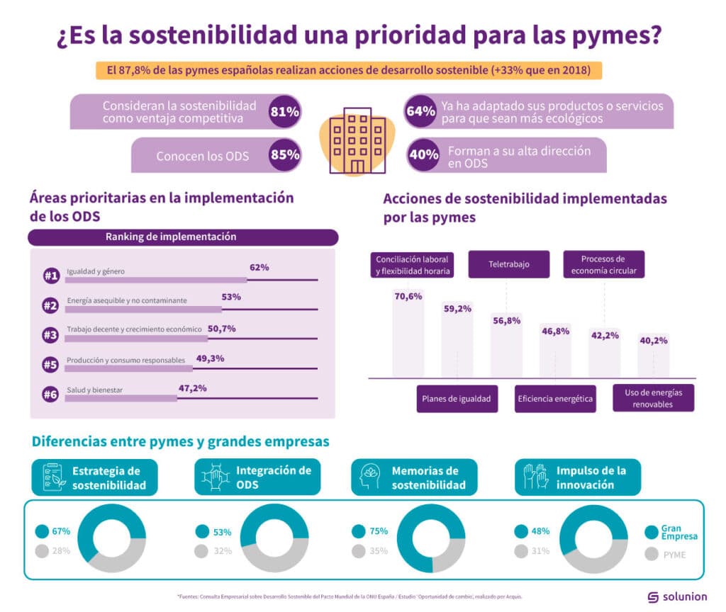 Infografía Sostenibilidad Pymes. Solunion